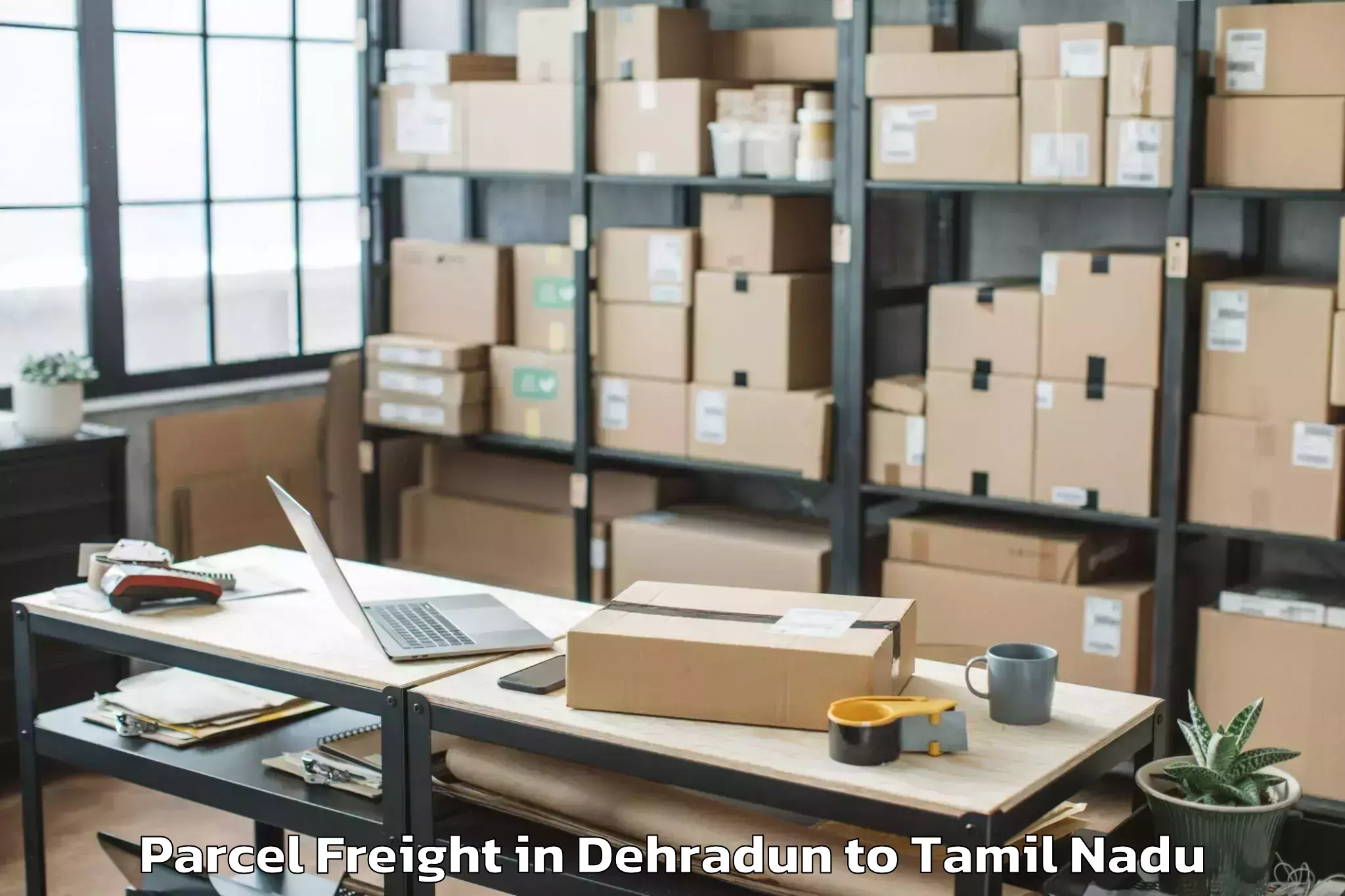 Easy Dehradun to Rathinasabapathy Puram Parcel Freight Booking